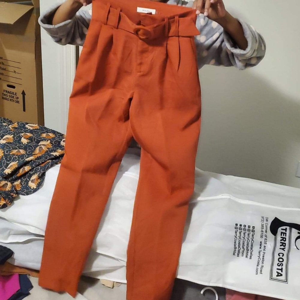 Pleated boot cut pants